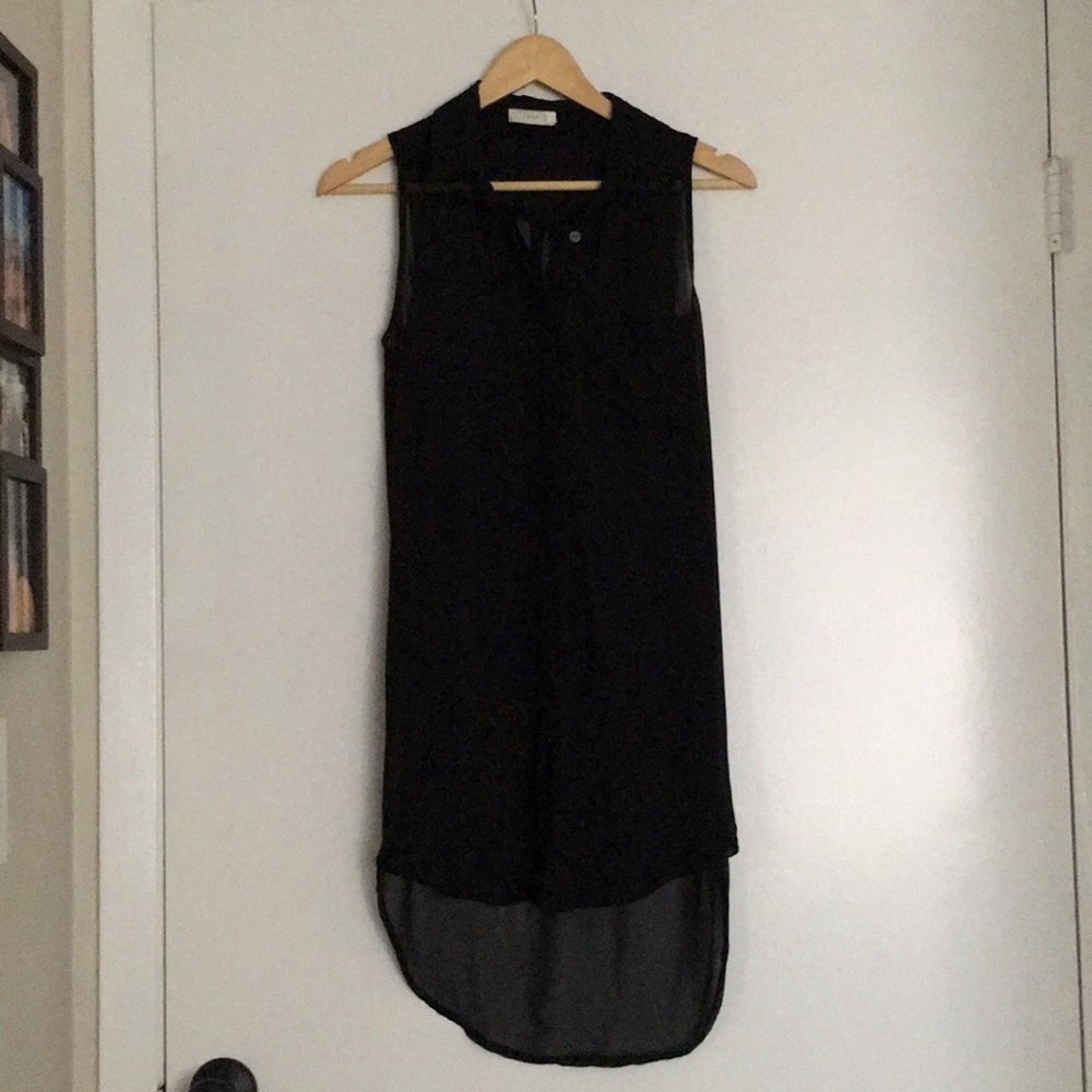 Black sheer button down